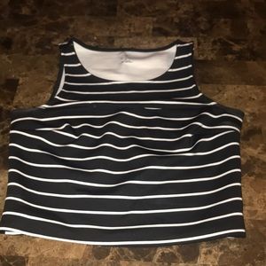 Black and white striped tank top